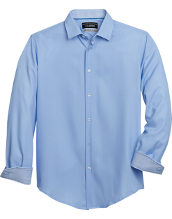 Report Collection Slim Fit Four-Way Stretch Sport Shirt, Medium Blue Chevron