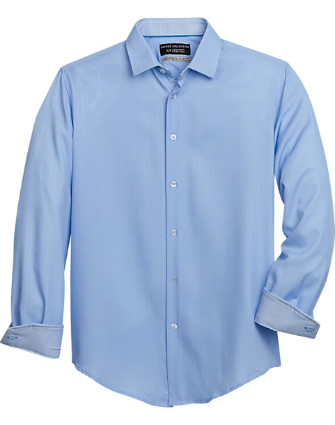 Report Collection Slim Fit Four-Way Stretch Sport Shirt, Medium Blue Chevron 3 Report Collection Slim Fit Four-Way Stretch Sport Shirt, Medium Blue Chevron