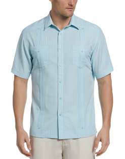 Cubavera Modern Fit EcoSelect Textured Guayabera Shirt, Blue