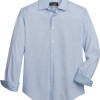 Report Collection Slim Fit Four-Way Stretch Sport Shirt, Light Blue Mini Box Print