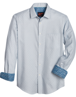 Egara Slim Fit Sport Shirt, Teal Parquet Check