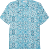 Cubavera Modern Fit Short Sleeve Sport Shirt, Light Blue Cuban Tile