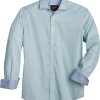 Egara Slim Fit Sport Shirt, Aqua Tile -Dress Shirts Sales MW40 6N6W 85 EGARA AQUA MAIN