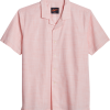 Egara Slim Fit Short Sleeve Sport Shirt, Coral -Dress Shirts Sales MW40 6N7Z 08 EGARA CORAL MAIN