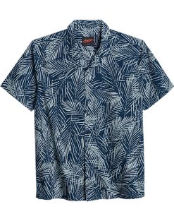 Egara Slim Fit Short Sleeve Sport Shirt, Teal Palmetto