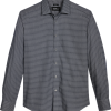 Awearness Kenneth Cole Slim Fit Spread Collar Sport Shirt, Navy Check