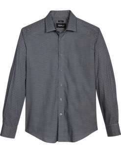 Awearness Kenneth Cole Slim Fit Spread Collar Sport Shirt, Navy Check