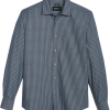 Awearness Kenneth Cole Slim Fit Spread Collar Sport Shirt, Charcoal Check