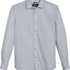 Awearness Kenneth Cole Slim Fit Spread Collar Sport Shirt, Gray Plaid