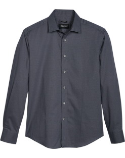 Awearness Kenneth Cole Slim Fit Spread Collar Sport Shirt, Charcoal Dot