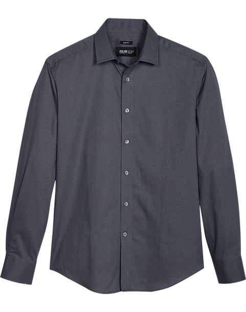 Awearness Kenneth Cole Slim Fit Spread Collar Sport Shirt, Charcoal Dot 3 Awearness Kenneth Cole Slim Fit Spread Collar Sport Shirt, Charcoal Dot