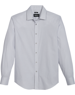 Awearness Kenneth Cole Slim Fit Spread Collar Sport Shirt, Light Blue Dot