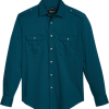 Awearness Kenneth Cole Slim Fit Spread Collar Sport Shirt Teal