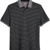Michael Strahan Modern Fit Short Sleeve Polo, Black Stripe
