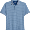 Michael Strahan Modern Fit Short Sleeve Polo, Blue Stripe