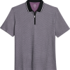 Michael Strahan Modern Fit Zip Polo Lavender