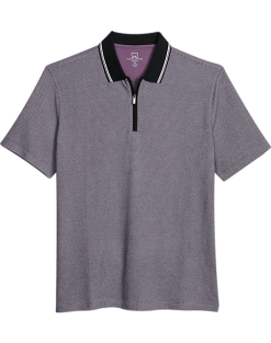 Michael Strahan Modern Fit Zip Polo Lavender