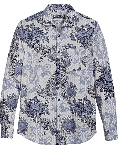 Paisley & Gray Slim Fit Spread Collar Sport Shirt, Blue Baroque Pheasant 3 Paisley & Gray Slim Fit Spread Collar Sport Shirt, Blue Baroque Pheasant