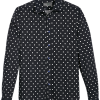 Paisley & Gray Slim Fit Spread Collar Sport Shirt, White And Blue Dot