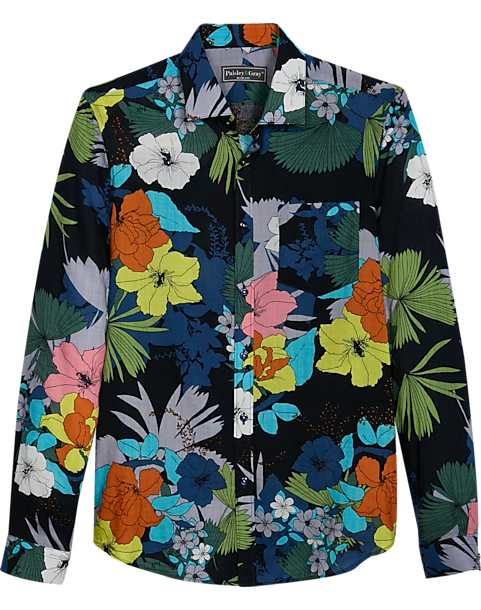 Paisley & Gray Slim Fit Spread Collar Sport Shirt, Multi Color Floral 3 Paisley & Gray Slim Fit Spread Collar Sport Shirt, Multi Color Floral