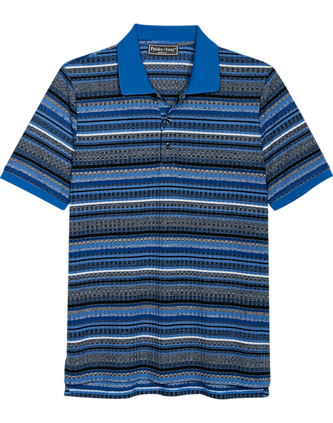 Paisley & Gray Slim Fit Polo, Blue & Black Multi Stripe 3 Paisley & Gray Slim Fit Polo, Blue & Black Multi Stripe