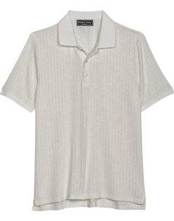Paisley & Gray Slim Fit Polo, Cream
