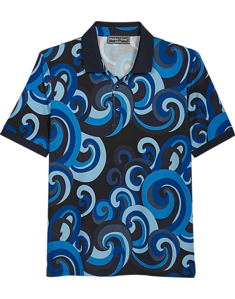 Paisley & Gray Polo, Navy Waves 3 Paisley & Gray Polo, Navy Waves