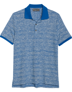 Paisley & Gray Polo Shirt, Blue Variegated Stripe