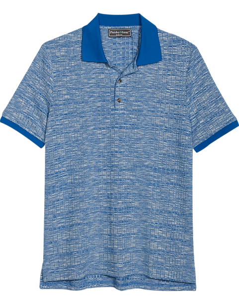 Paisley & Gray Polo Shirt, Blue Variegated Stripe 3 Paisley & Gray Polo Shirt, Blue Variegated Stripe