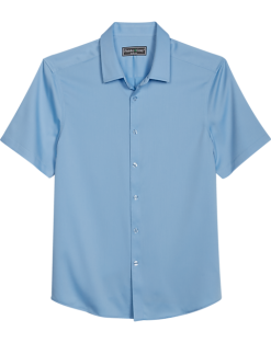 Paisley & Gray Slim Fit Short Sleeve Sport Shirt, Baby Blue