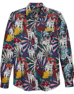 Paisley & Gray Slim Fit Spread Collar Sport Shirt, French Bulldog