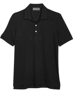 Paisley & Gray Slim Fit Polo, Black Zigzag