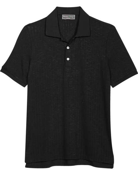 Paisley & Gray Slim Fit Polo, Black Zigzag 3 Paisley & Gray Slim Fit Polo, Black Zigzag