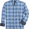 Michael Strahan Modern Fit Button-Down Collar 4-Way Stretch Sport Shirt, Blue Check 1 Michael Strahan Modern Fit Button-Down Collar 4-Way Stretch Sport Shirt, Blue Check -Dress Shirts Sales MW40 6NHE 14 MICHAEL STRAHAN BLUE MAIN