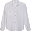 Lucky Brand Classic Fit Western Linen Sport Shirt, White