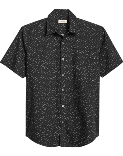 Jaymes Modern Fit Camp Shirt, Black Mini Floral