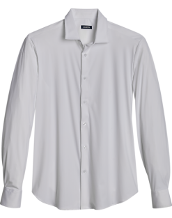 Zanetti Modern Fit Spread Collar Sport Shirt, White