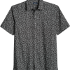 Zanetti Modern Fit Camp Shirt, Charcoal Mini Floral