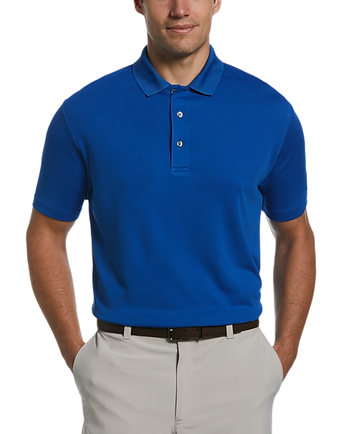 PGA Tour Classic Fit Airflux Polo, Medium Blue 3 PGA Tour Classic Fit Airflux Polo, Medium Blue