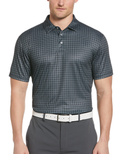 PGA Tour Classic Fit Printed Polo, Black