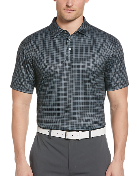 PGA Tour Classic Fit Printed Polo, Black 3 PGA Tour Classic Fit Printed Polo, Black