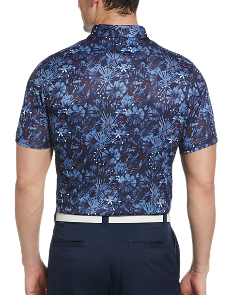 PGA Tour Classic Fit Printed Polo, Navy Fireworks 4 PGA Tour Classic Fit Printed Polo, Navy Fireworks - Image 2