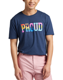The Phluid Project Classic Fit Proud Graphic Crew, Navy