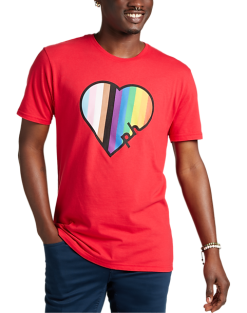 The Phluid Project Classic Fit Heart Graphic Crew, Red