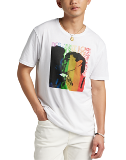 The Phluid Project Classic Fit It's Just Love Graphic Crew, White
