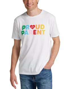 The Phluid Project Classic Fit Proud Parent Graphic Crew, White