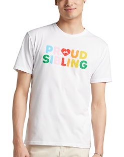 The Phluid Project Classic Fit Proud Sibling Graphic Crew, White