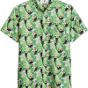 Report Collection Modern Fit Four-Way Stretch Short Sleeve Sport Shirt, Light Green Toucan Bird -Dress Shirts Sales MW40 6PGP 22 REPORT COLLECTION LIGHT GREEN MAIN