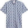 Report Collection Modern Fit Four-Way Stretch Short Sleeve Sport Shirt, Dark Blue Palm Tree -Dress Shirts Sales MW40 6PGY 26 REPORT COLLECTION DARK BLUE MAIN