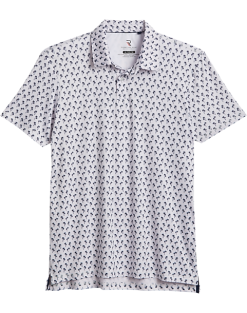 Report Collection Modern Fit Knit Polo, Navy Palm Tree